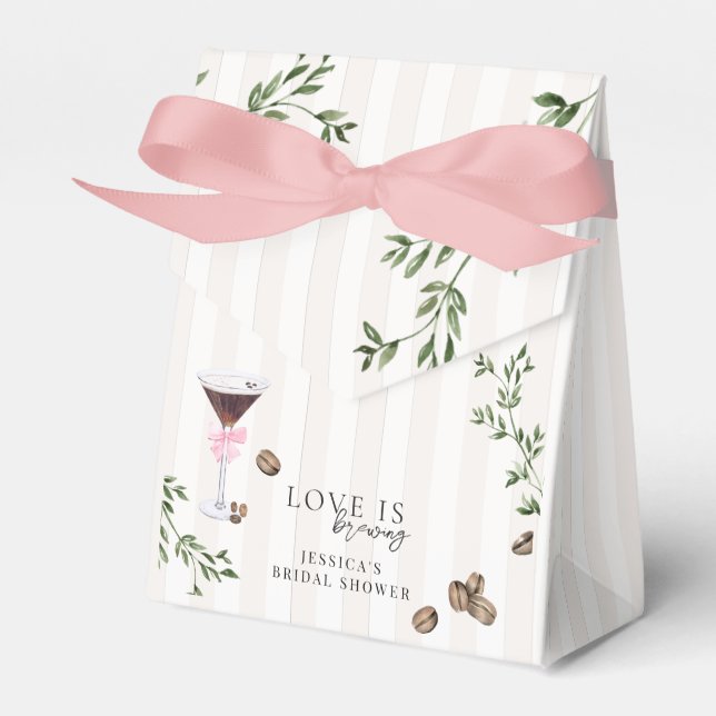 Love is Brewing | Espresso Martini Bridal Shower Favour Box (Front Side)