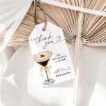 Love Is Brewing Espresso Martini Bridal Shower Gift Tags<br><div class="desc">Love Is Brewing Espresso Martini Bridal Shower Gift Tag
This GIft Tag features hand painted martini glass and bow and handwritten font! A perfect way to accent your special day! Easily edit most wording and all colours editable.</div>