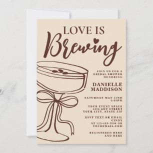 Love is Brewing Espresso Martini Bridal Shower Invitation