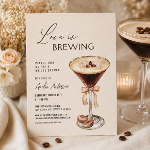 Love is Brewing Espresso Martini Bridal Shower Invitation