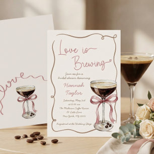 Love is Brewing Espresso Martini Bridal Shower  Invitation