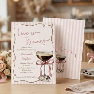 Love is Brewing Espresso Martini Bridal Shower  Invitation