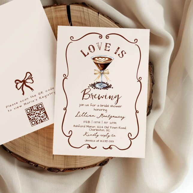 Love is Brewing Espresso Martini Bridal Shower Invitation (Creator Uploaded)
