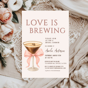 Love is Brewing  Espresso Martini Bridal Shower Invitation