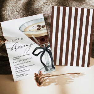 Love Is Brewing Espresso Martini Bridal Shower Invitation