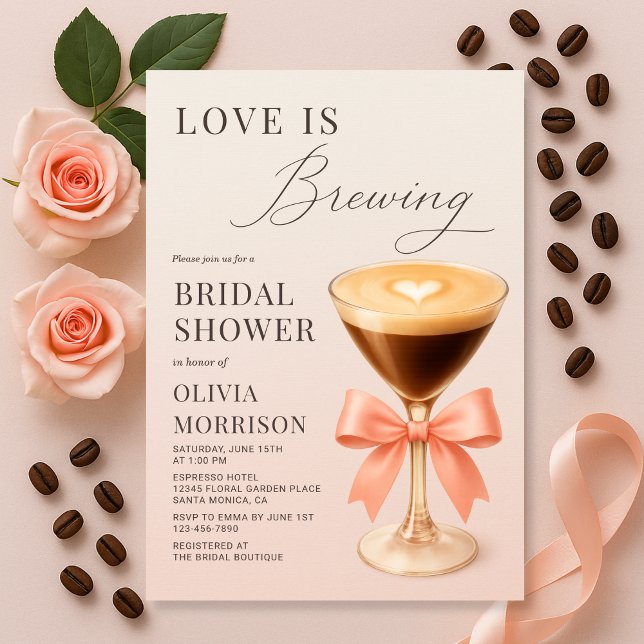Love is Brewing Espresso Martini Bridal Shower Invitation (Creator Uploaded)