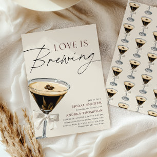 Love is Brewing Espresso Martini Bridal Shower Invitation