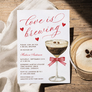Love Is Brewing Espresso Martini Bridal Shower Invitation