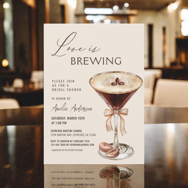 Love is Brewing Espresso Martini Bridal Shower Invitation (Creator Uploaded)