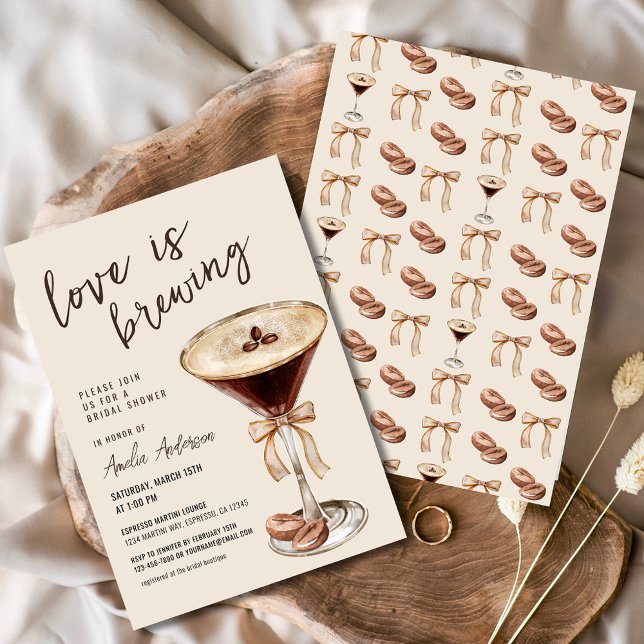 Love is Brewing Espresso Martini Bridal Shower Invitation (Creator Uploaded)