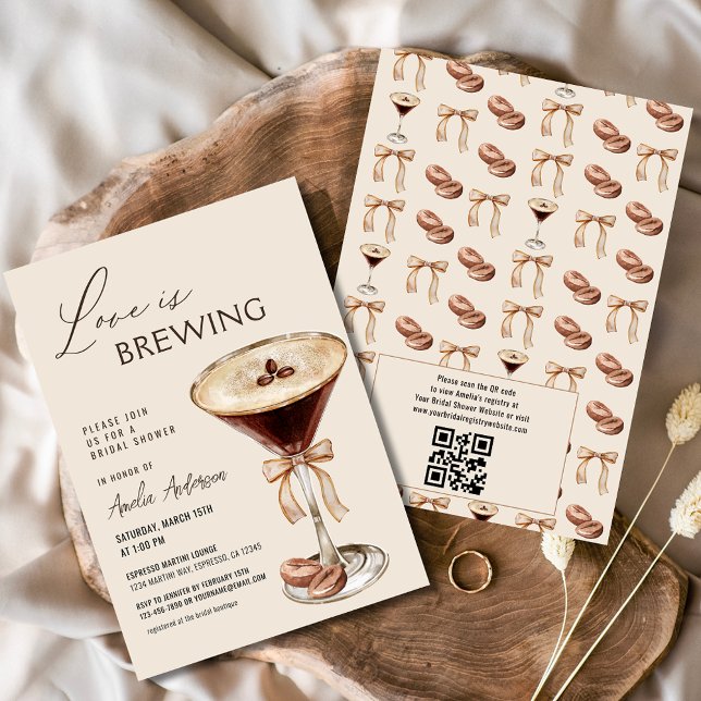 Love is Brewing Espresso Martini Bridal Shower Invitation (Creator Uploaded)