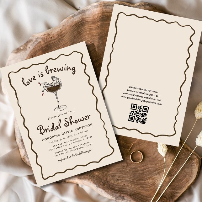 Love Is Brewing Espresso Martini Bridal Shower Invitation (Creator Uploaded)