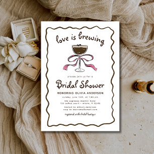 Love Is Brewing Espresso Martini Bridal Shower Invitation