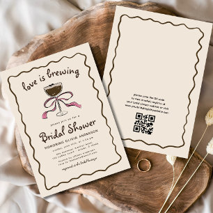 Love Is Brewing Espresso Martini Bridal Shower Invitation