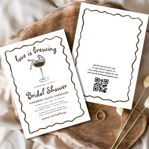 Love Is Brewing Espresso Martini Bridal Shower Invitation