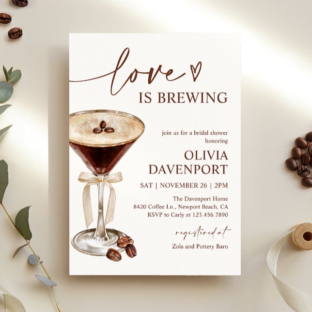 Love is Brewing Espresso Martini Bridal Shower Invitation (Creator Uploaded)