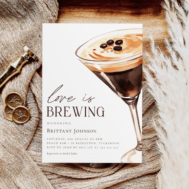 Love is Brewing Espresso Martini Bridal Shower Invitation (Creator Uploaded)