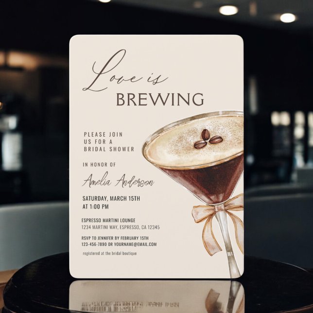 Love is Brewing Espresso Martini Bridal Shower Invitation (Creator Uploaded)