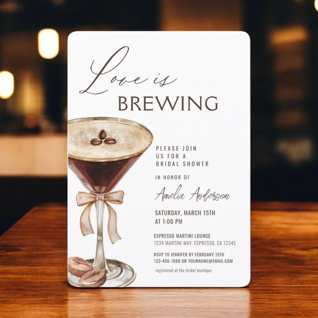 Love is Brewing Espresso Martini Bridal Shower Invitation (Creator Uploaded)