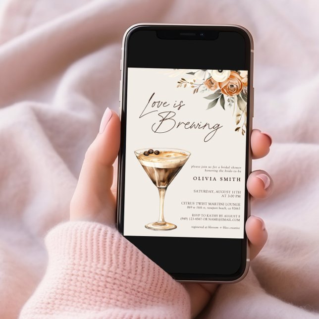 Love is Brewing Espresso Martini Bridal Shower Invitation (Creator Uploaded)