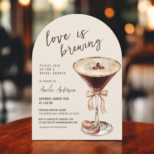 Love is Brewing Espresso Martini Bridal Shower Invitation (Creator Uploaded)