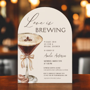 Love is Brewing Espresso Martini Bridal Shower Invitation