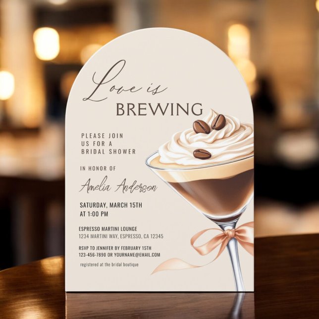 Love is Brewing Espresso Martini Bridal Shower Invitation (Creator Uploaded)