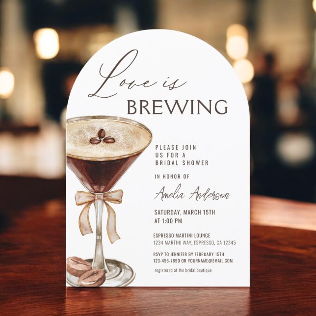Love is Brewing Espresso Martini Bridal Shower Invitation (Creator Uploaded)