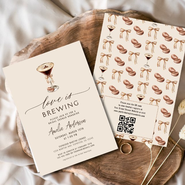 Love is Brewing Espresso Martini Bridal Shower Invitation (Creator Uploaded)