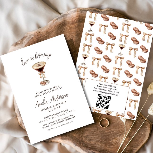 Love is Brewing Espresso Martini Bridal Shower Invitation (Creator Uploaded)