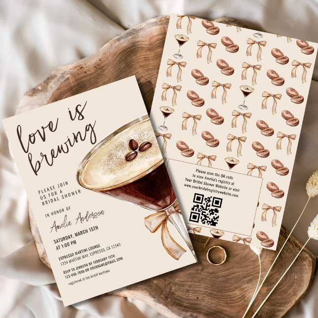 Love is Brewing Espresso Martini Bridal Shower  Invitation (Creator Uploaded)