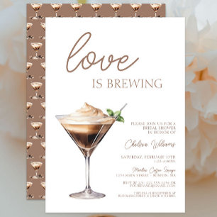 Love is Brewing Espresso Martini Bridal Shower Invitation
