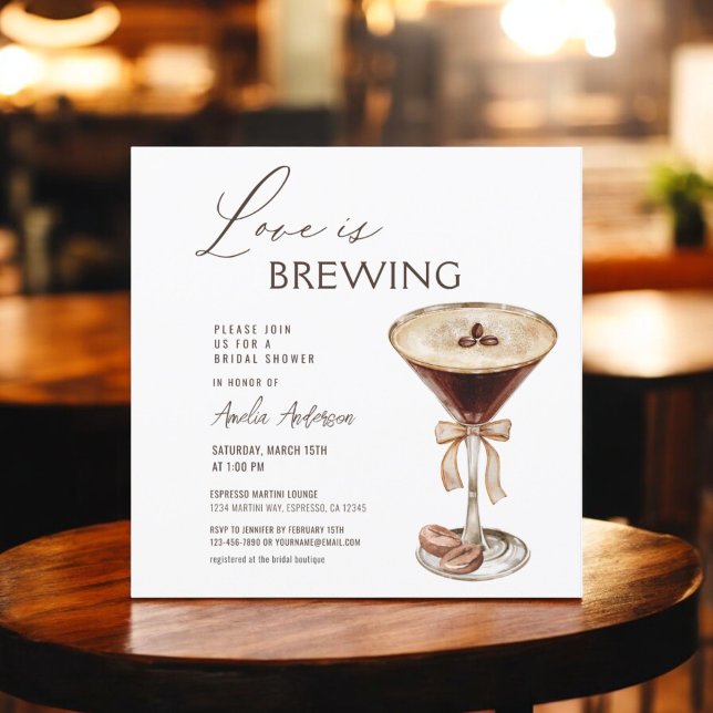 Love is Brewing Espresso Martini Bridal Shower Invitation (Creator Uploaded)