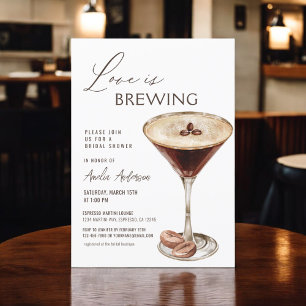Love is Brewing Espresso Martini Bridal Shower Invitation