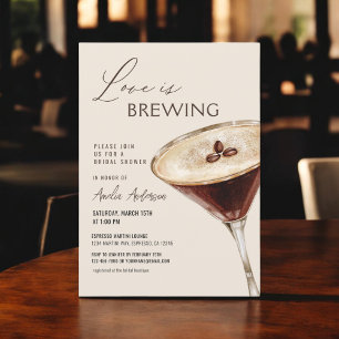 Love is Brewing Espresso Martini Bridal Shower Invitation