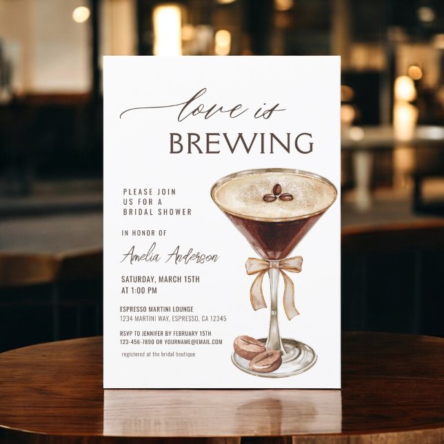 Love is Brewing Espresso Martini Bridal Shower Invitation (Creator Uploaded)