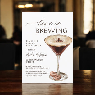 Love is Brewing Espresso Martini Bridal Shower Invitation