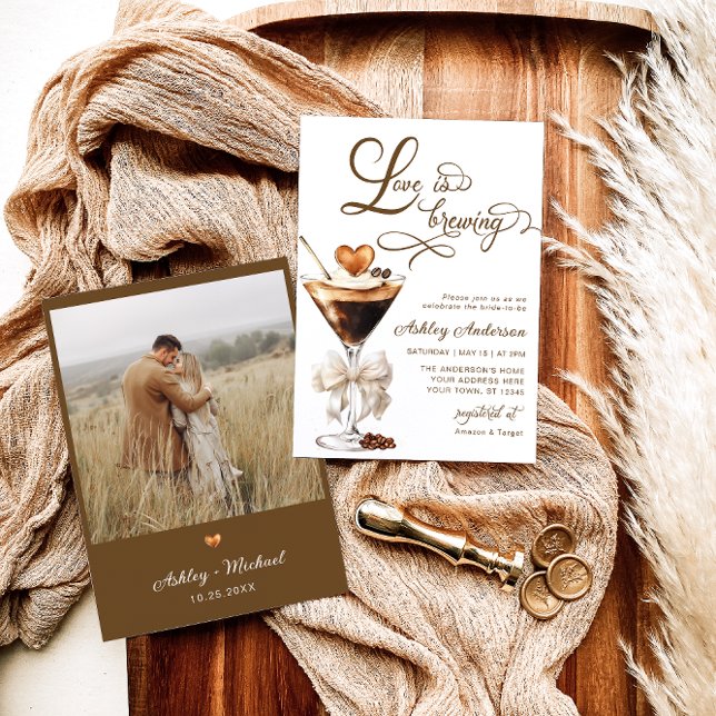 Love Is Brewing Espresso Martini Bridal Shower  Invitation (Creator Uploaded)