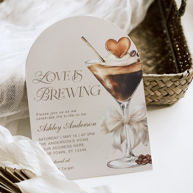 Love Is Brewing Espresso Martini Bridal Shower Invitation (Creator Uploaded)