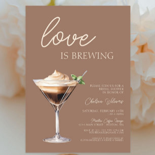 Love is Brewing Espresso Martini Bridal Shower Invitation