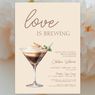 Love is Brewing Espresso Martini Bridal Shower Invitation