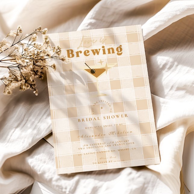 Love is Brewing Espresso Martini Bridal Shower  Invitation (Creator Uploaded)