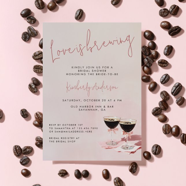 Love is Brewing Espresso Martini Bridal Shower Invitation (Creator Uploaded)