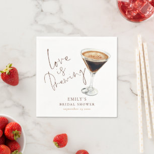 Love Is Brewing Espresso Martini Bridal Shower Napkin