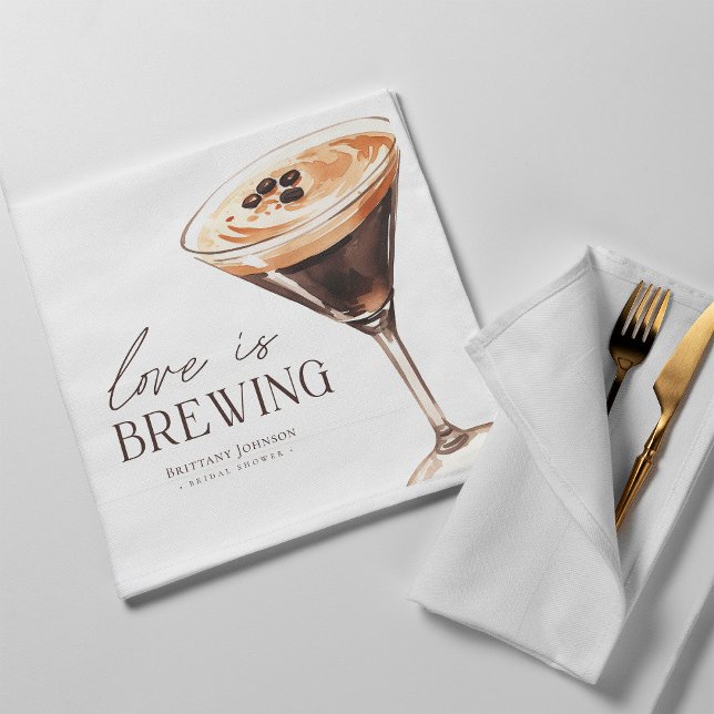 Love is Brewing Espresso Martini Bridal Shower Napkin (Creator Uploaded)