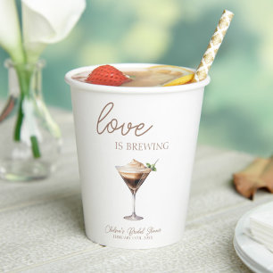 Love is Brewing Espresso Martini Bridal Shower Paper Cups