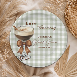 Love is Brewing Espresso Martini Bridal Shower Paper Plate
