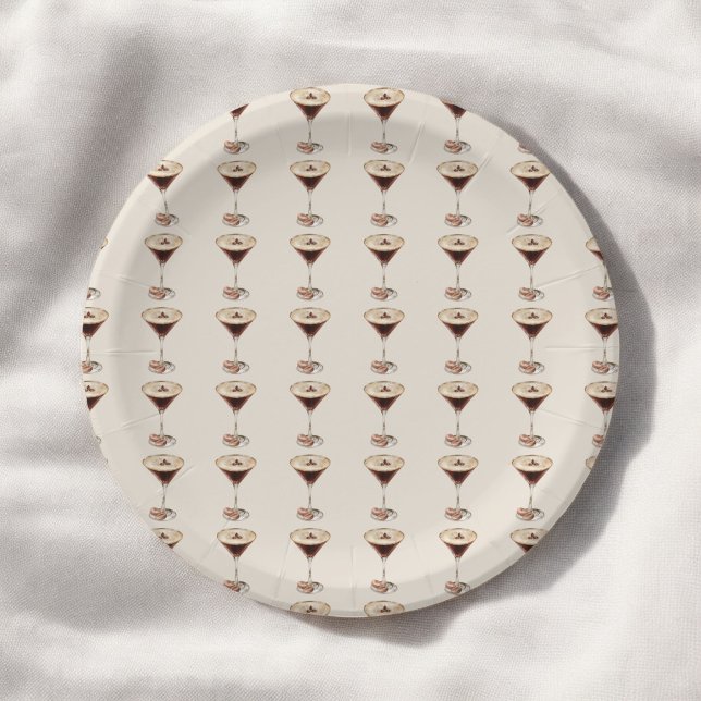 Love is Brewing Espresso Martini Bridal Shower Paper Plate (Creator Uploaded)