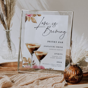 Love is Brewing Espresso Martini Drinks Bar Sign