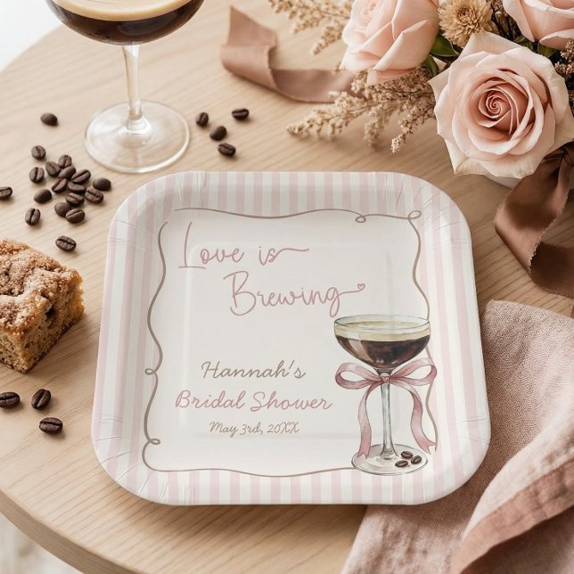 Love is Brewing Espresso Martini Paper Napkin Plate (Creator Uploaded)